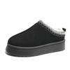 Women Outdoor Anti Slip Snow Boots Wool Lined Warm Platform Low Top Ankle Boots Slippers Shoes