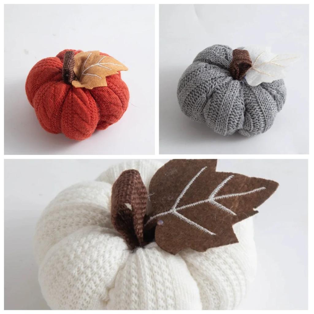 New Orange Pumpkin Pendant Thanksgiving Knitted Pendant Venue Decoration Harvest Festival Small Pumpkin Atmosphere Decoration