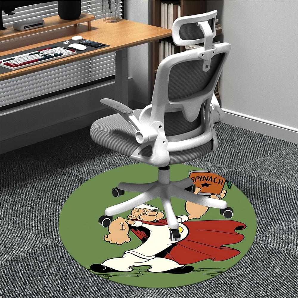 

1pc Popeye Spinach Office Round Area Rug,Bedroom Living Room Home Decor, Room Deco a1016130 80cm by 80cm
