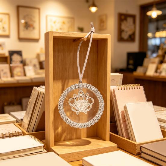 Rhinestone Vedhæng Sol Halvmåne Blomst Design Zinklegering Glitrende Bilinteriør Charme med Snor Auto Hængende Pynt