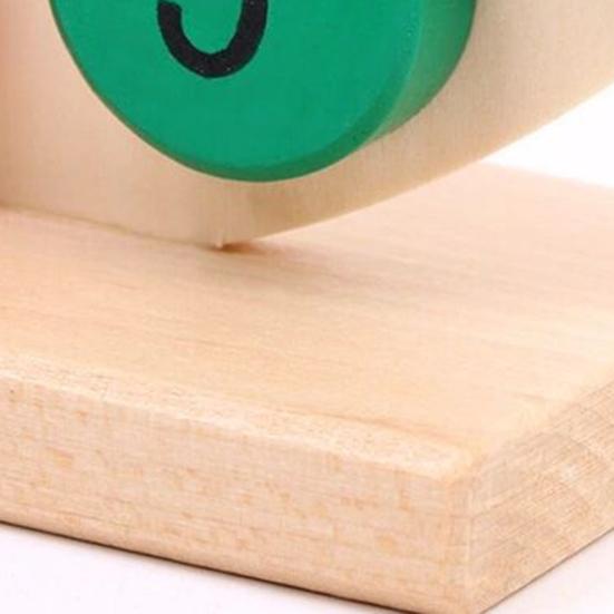 Kids Wooden Clock Toy Preschool Number Color Recognition Time Learning Clock Toddlers Educational Clock Teaching Aid with Movable Hands