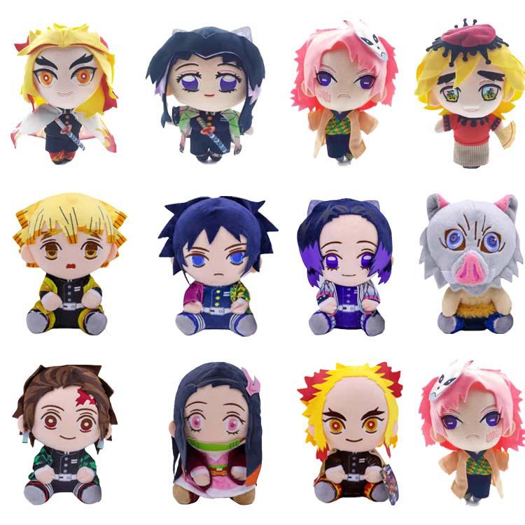 Demon Slayer Plush Toy Set: Tanjiro, Tomioka, Zenitsu, Nezuko Dolls