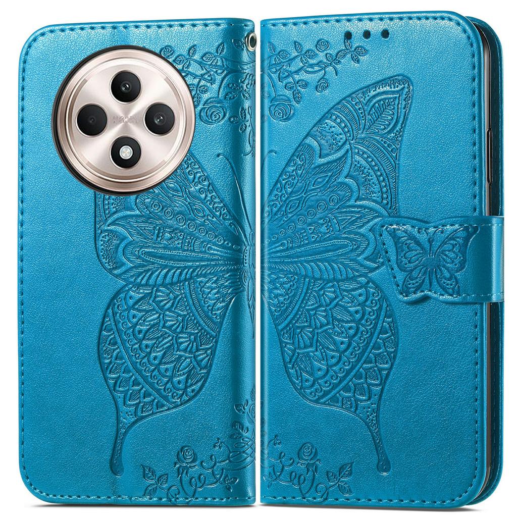 For Oppo Reno12 F 5G Case PU Leather Wallet Phone Cover Butterfly Pattern