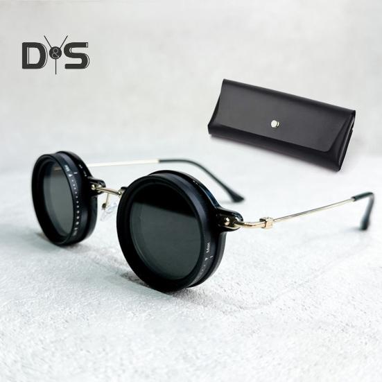 Malé okrúhle polarizované slnečné okuliare pre mužov ženy 1-9 stupňov nastaviteľný odtieň slnečné okuliare s ND filtrom šošovky na pláž, do tieňa, na rybolov, na šoférovanie