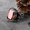 Huge Ruby Claw Ring Stainless Steel Jewelry Stone Man Oxe Ring