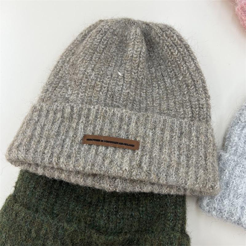 Knitted Hat Children's Winter Warm Bald Hat Lazy Wind Wool Pile Hat Big Head Circumference Show Face Small Cold Hat