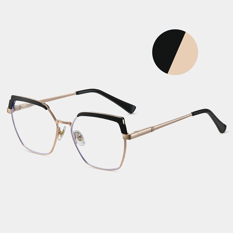 TR90 Luxury Myopia Glasses Anti Blue Light Prescription Short Sighted Eyeglasses Women Metal Frame