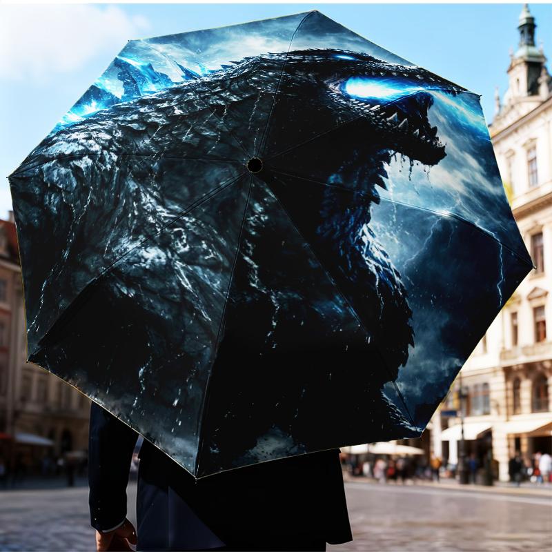 Giant Monster Rampage Umbrella Folding umbrella, automatic umbrella 8-Frame for Travel, camping Use Gift for Halloween Christmas