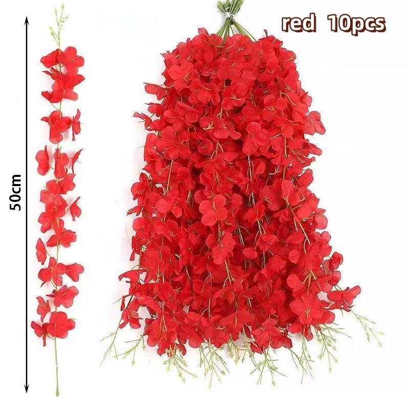 12pcs Thick Wisteria Flowers Fake Wisteria Hanging Flowers Artificial Wisteria Flowers Ceiling Flower Plants Exterior Decoration