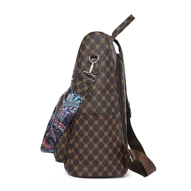 Damen-Reiserucksack, weicher Leder-Druck-Rucksack