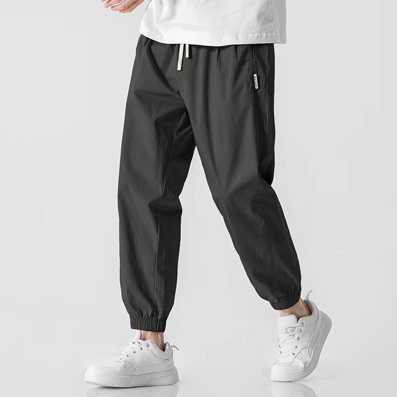 Summer Tied Feet Nine-point Pants Boys Thin Straight Casual Trousers Trendy Brand Loose and Versatile Trousers