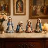 DIY Christian Beading Kit, Cute 4-Pack Tiny Beaded Jesus/Mary DIY Kit, Handmade Mini Faith Beads Craft with Instruction for Beginners, Craft