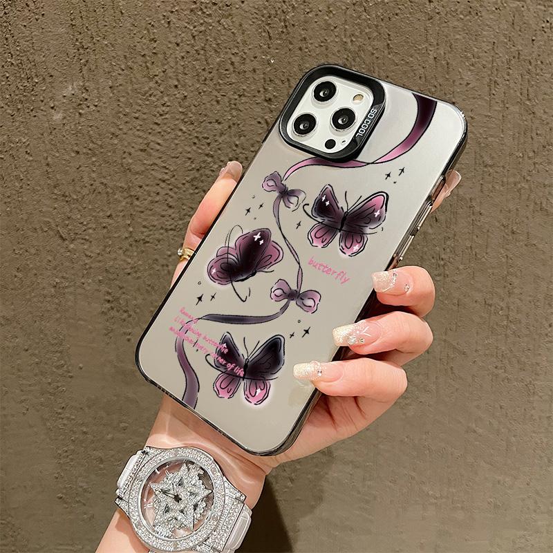 

Лазерный Чехол-бабочка из силикона для Xiaomi Redmi Note 12 11 Samsung A54 A24 A14 Oppo A78 A58 A38 Tecno Spark 10 30C Funda Расписная крышка Мягкий ТПУ бампер Vivo Y91/Y93/Y95