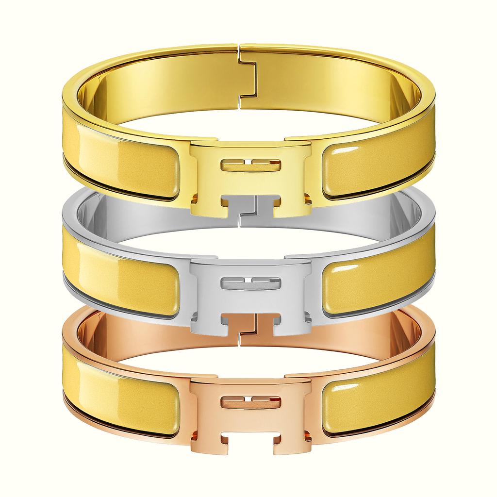 Bracelet classique 2025 avec lettre H, bracelet en émail multicolore, argent 925