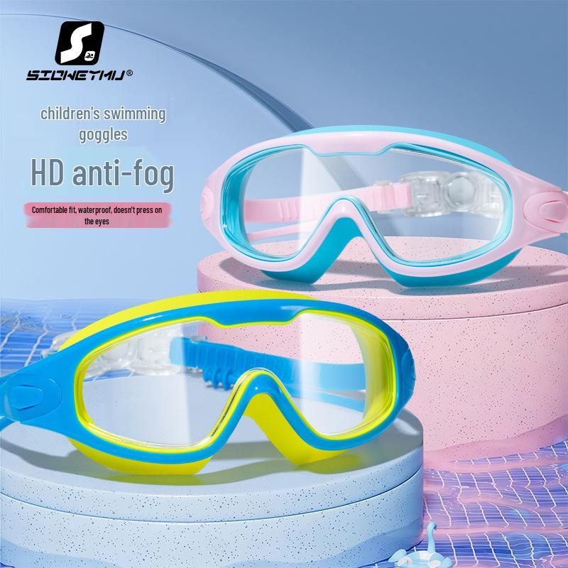 

Swym Kids High-Definition Waterproof Anti-Fog Large Frame Swim Goggles with Earplugs