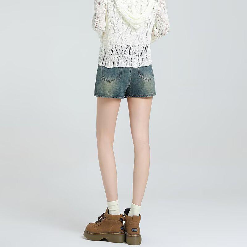 

Американский ретро джинсовый скорт с высокой талией - Синий тренд летнего стиля горячей девушки 3XL: Height 155-165CM (156-165 lbs)