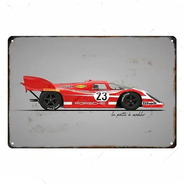 F1 Racing Posters Vintage Metal Tin Signs Decor World Famous Cars Retro Decorative Tin Sign Auto Club Pub Bar Room Wall Art