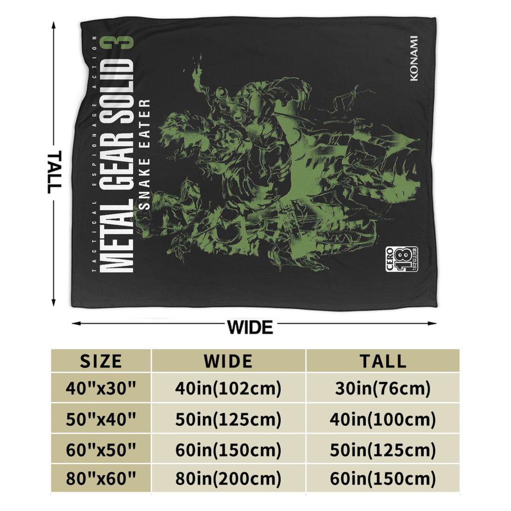 Metal Gear Solid Game  Blanket  Super Warm Print Plush Throw Blanket For Outdoor Travel Flannel Bedspread Bed Cover
