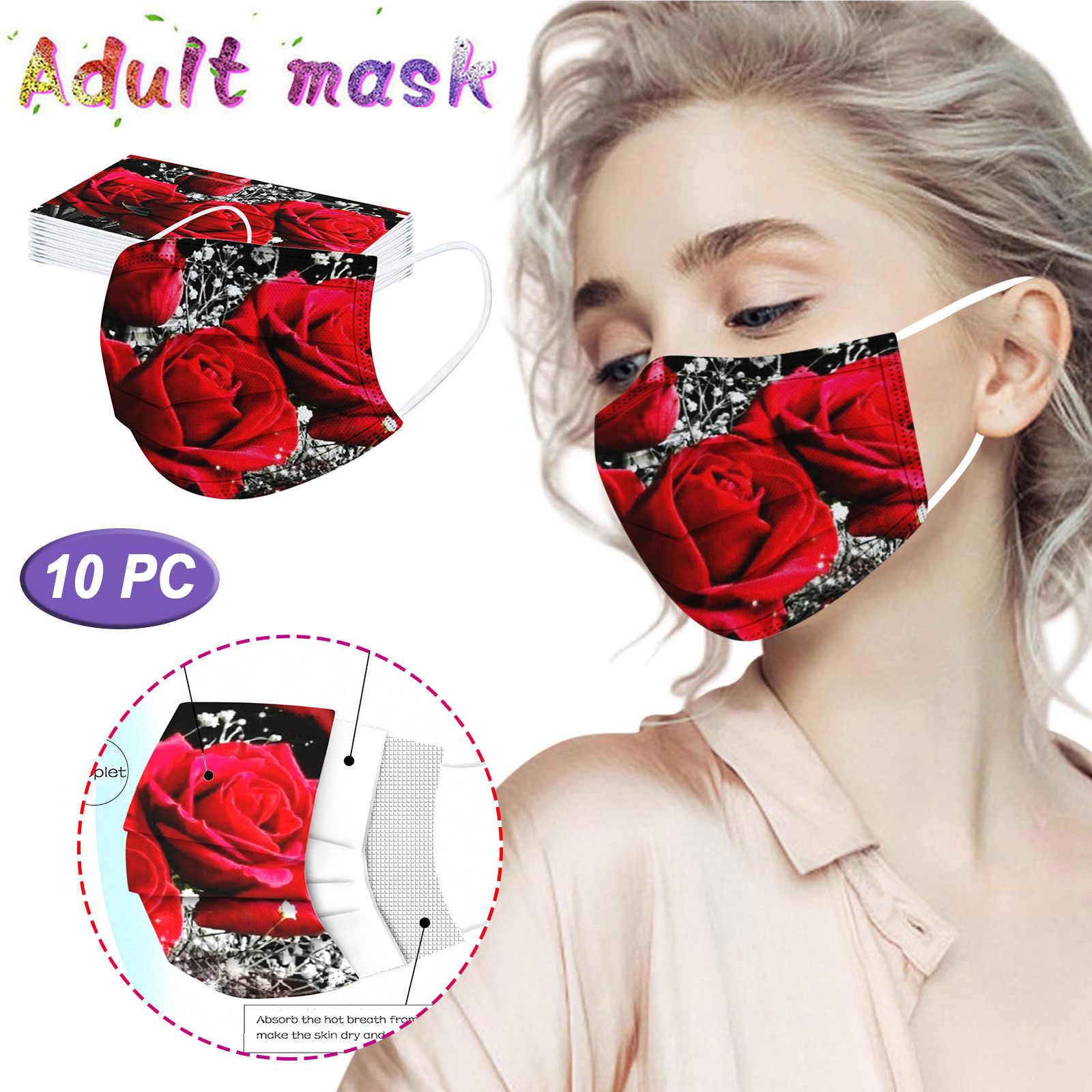 

10 шт. трехслойная защитная пыленепроницаемая одноразовая маска с мультяшным принтом для взрослых Free Size