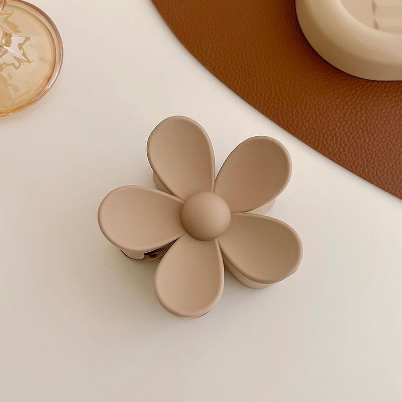Kvinnlig Elegant Brun Beige Blomma Geometrisk Hårklo Dam Temperament Solid Hårklämma Tandad Hårnål Mode Håraccessoarer