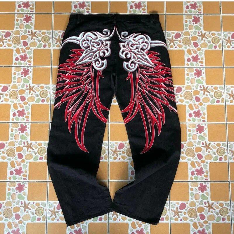 Bigboy Men's American Street Hip-Hop Print Casual Straight Jeans