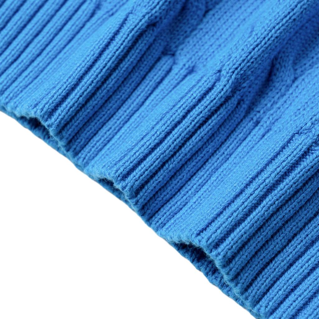 Polo Ralph Lauren Jednolity kolor haftowane logo okrągły dekolt długi rękaw dzianinowy sweter damski sweter niebieski 211570012-141