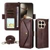 For Xiaomi 15T Pro Leather Case Magnetic Closure Wallet Stand Phone Cover with Crossbody Strap