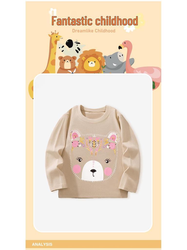 2025 Herbst/Winter Mädchen Strick Langarm Teddybär Cartoon Oberteil