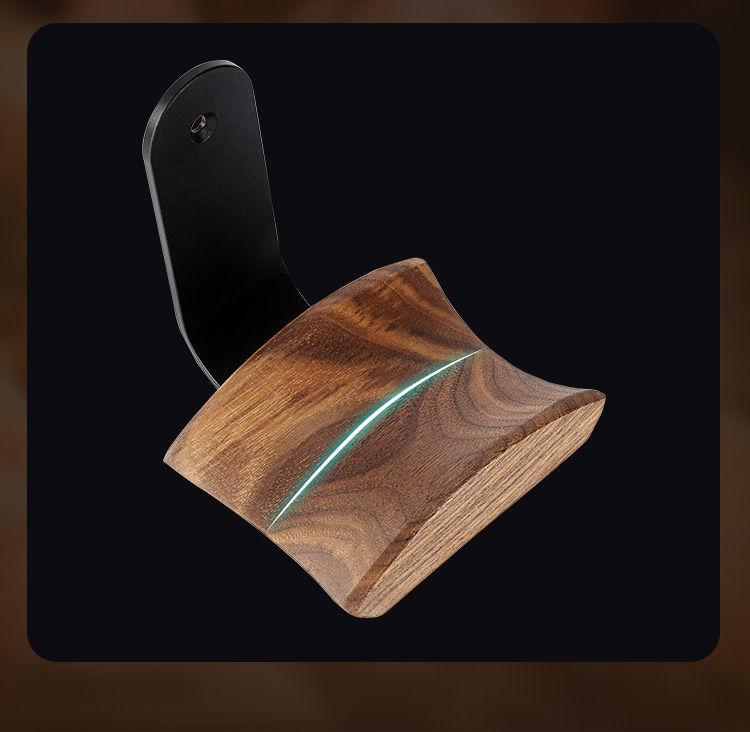 Walnut Wood & Metal Heavy Duty Headphone Stand