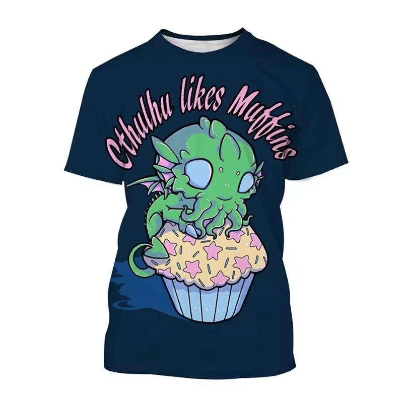Summer Fashion Cartoon Animation Pattern 3D Printed T-shirt Both Men Fun Personalized T-shirt