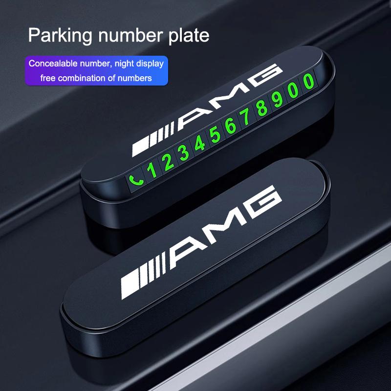 Car Temporary Parking Phone Number Card Accessories For Mercedes Benz AMG GLE GLS CLA CLE GLC CLS GLA W223 W213 W206 W464 W247 NG4