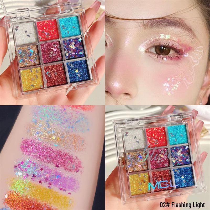 Colorful Nine-Color Sequin Glitter Gel for Stage & Performance Makeup