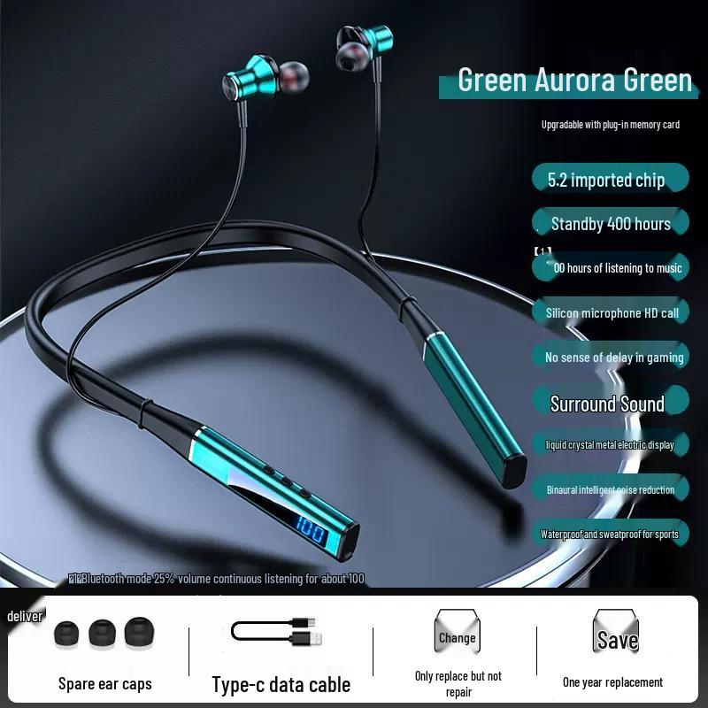 2025 High-End Neckband Bluetooth Headphones for Men & Women - Compatible with Huawei, Oppo, Vivo, Sony, Long Battery Life