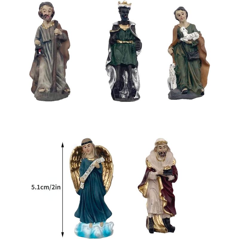 11pcs/ Set Christ Birth of Jesus Ornament Gifts Nativity Scene Crafts Resin Christmas Manger Decoration Catholic Figurines