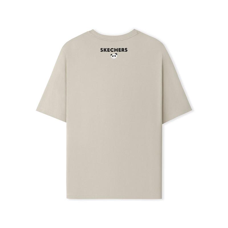 Skechers Fashion Comfort Round Neck Short Sleeve T-Shirt Unisex Tops Light-Khaki L325U098-0046