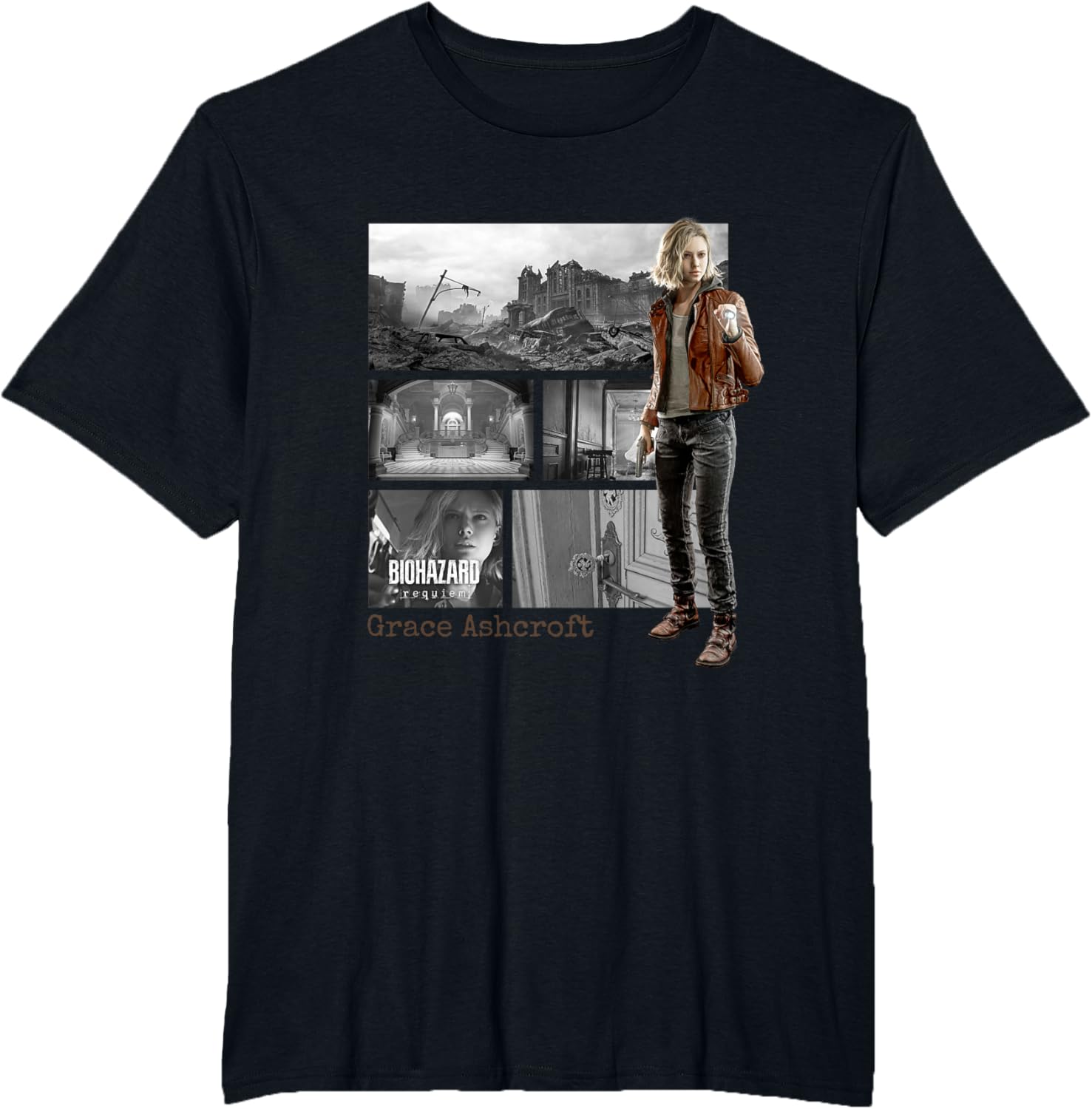 

2026 New Resident Evil Requiem Grace FP T-Shirt Unisex High Quality Oversized Casual T Shirt Cotton Short Sleeve Men Women Te... S разноцветный