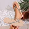 Women's Rhinestone Embellished Flip Flop Sandals Non Slip Sole Comfortable Footbed Lightweight Design Casual Summer Beach Shoes