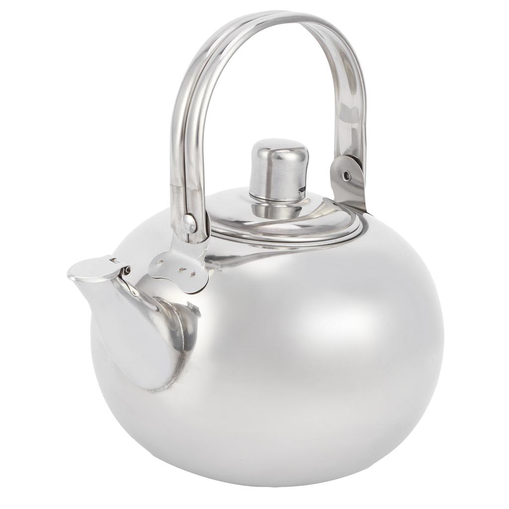 Tekanna i 304 rostfritt stål Platt botten Induktionsspis Vattenkokare Tekanna med filter Silver 14cm