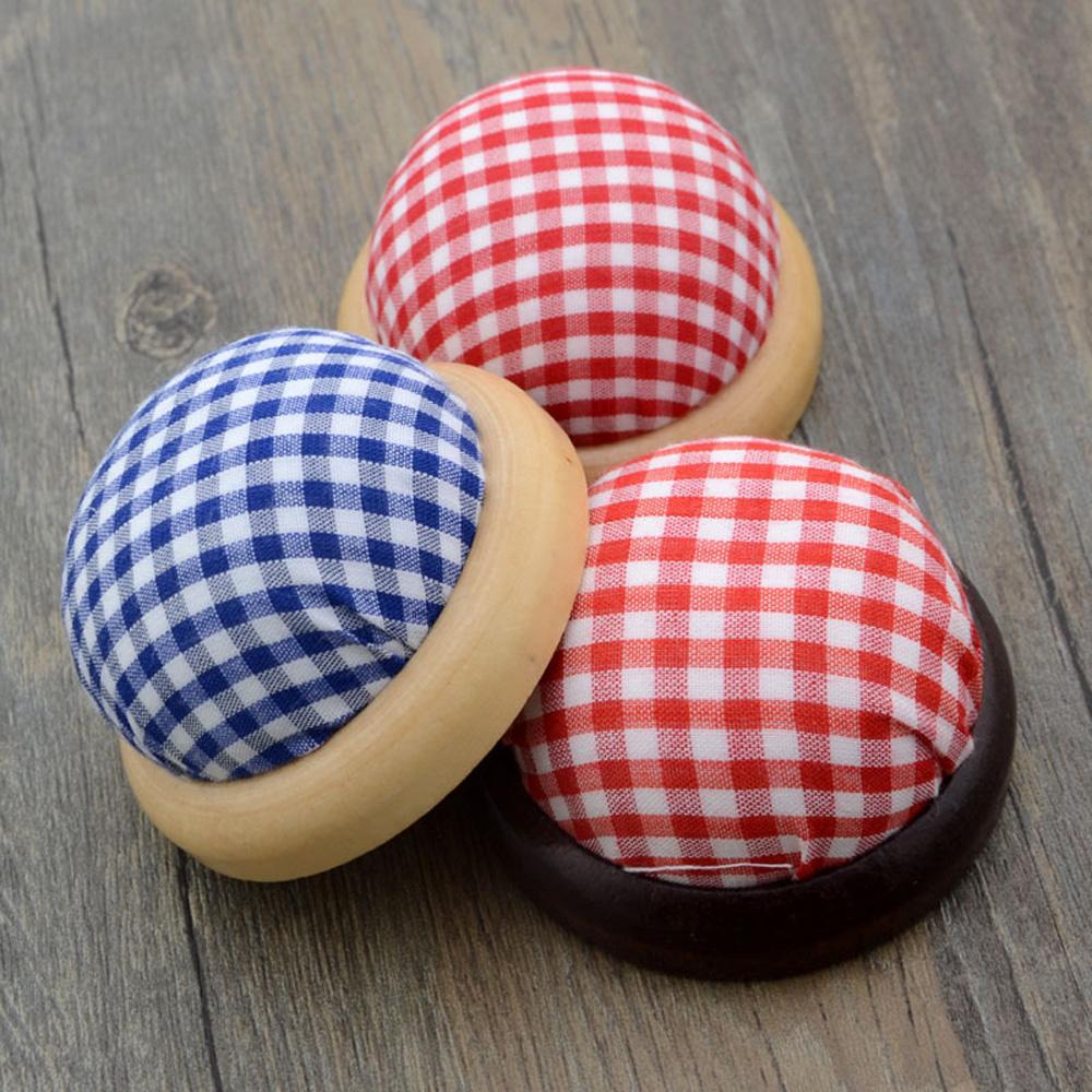 Storage Fabric DIY Craft Wood Bottom Needle Holder Sewing Accessories Needle Pillow Pin Cushion