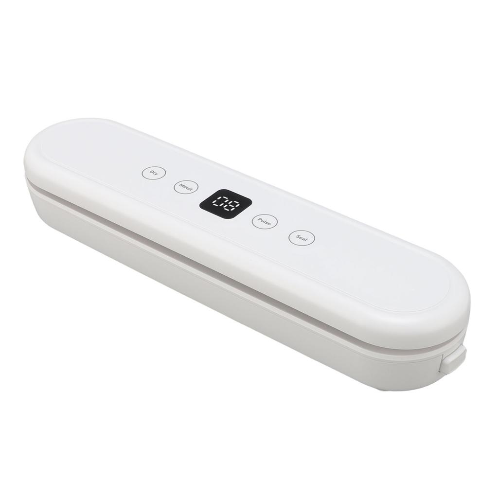 Vacuum Sealer Machine 80W 65Kpa Compact Automatic Food Sealer with Dry and Moist Modes 10 Vacuum Bags for Home Food Storage