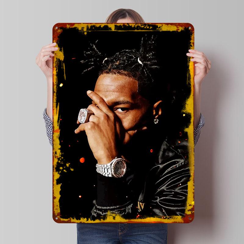

Lil Baby Portrait Art Tinplate Poster Customized Wall Art Vintage Retro Metal Signs for Desk Decor Decoration Bedroom Coffee Bar 7.9x11.8In(20x30cm)
