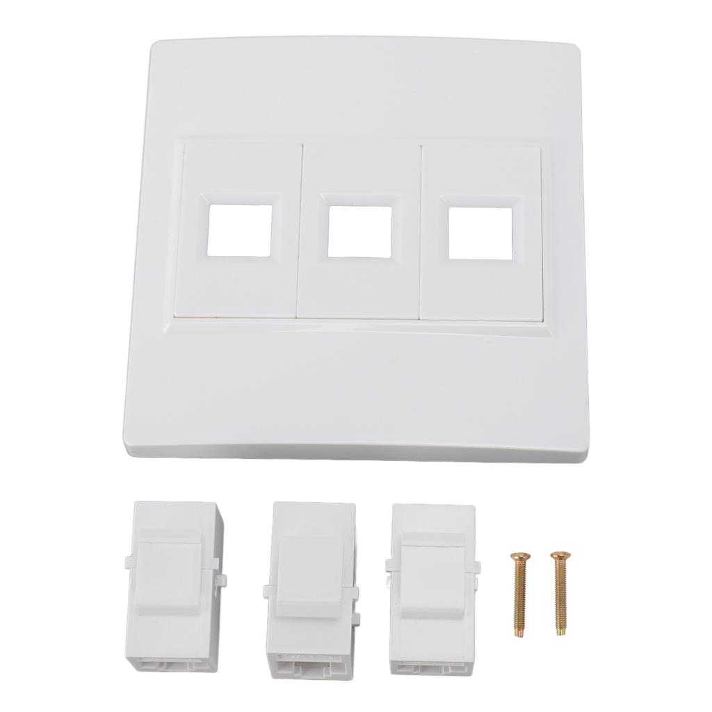 Cat 6 Ethernet Wall Plate 3 Port Female To Female Keystone Wall Plate Internet Wall Plate for CAT5 CAT5E CAT6 CAT6A
