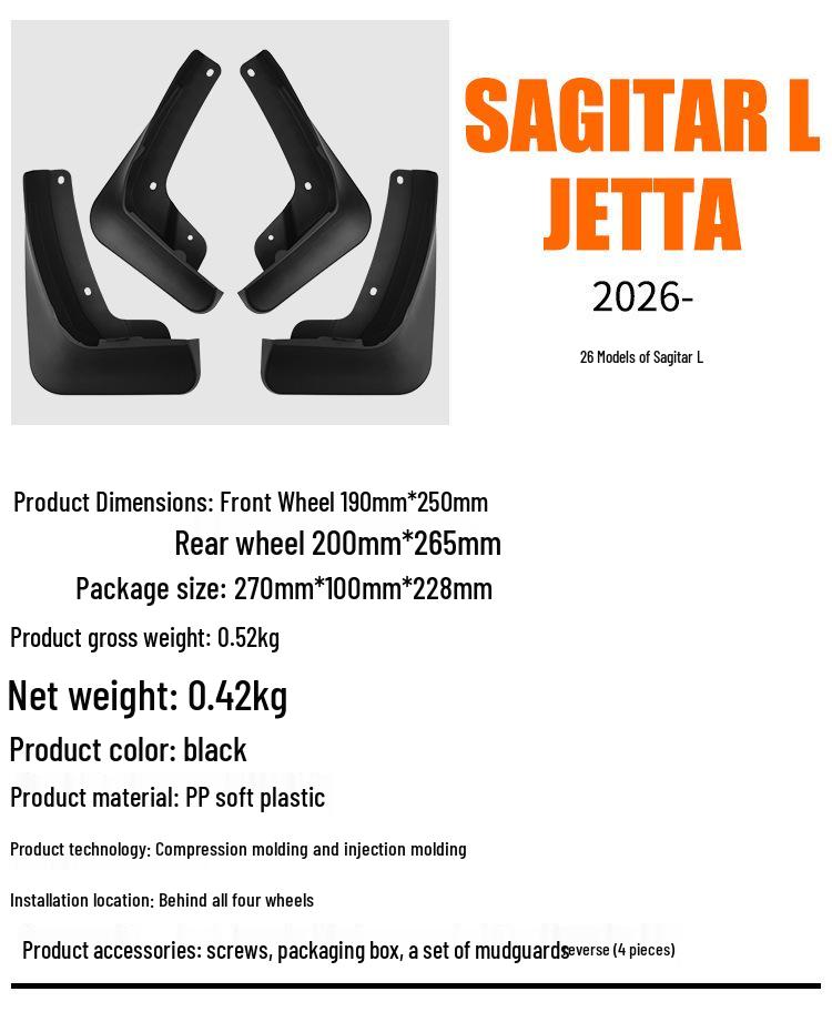 Volkswagen Sagitar L Jetta 2026 Car Mudguards - Tire Accessories