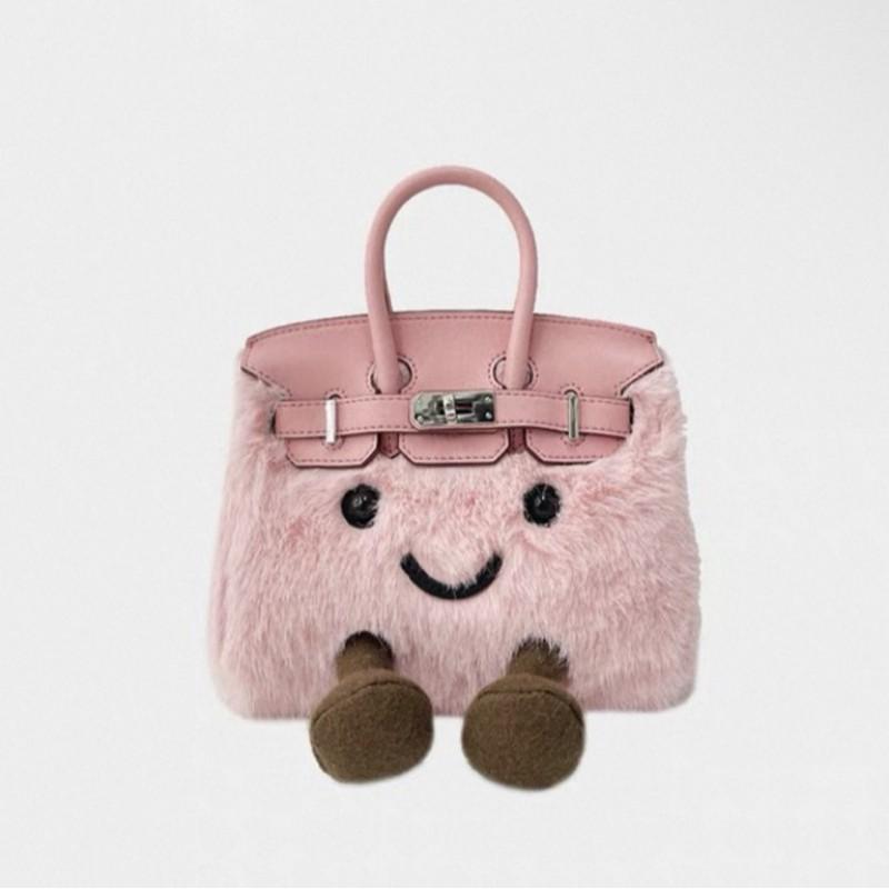 Mini Plush Shoulder Bag With Lock