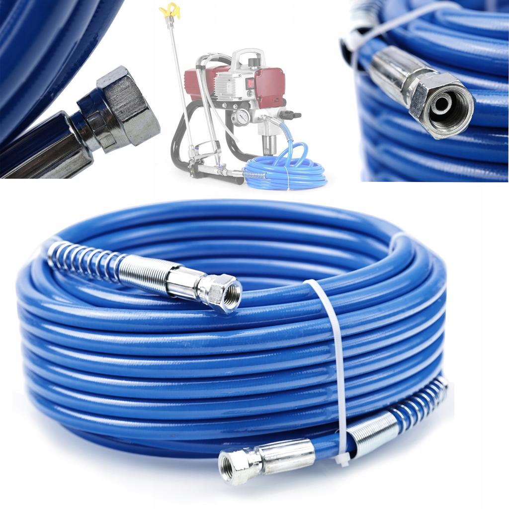 Set of hose for painting unit made of TPU fiber 15 m blue + hose connector GZ 1/4"" to GZ 1/4""
