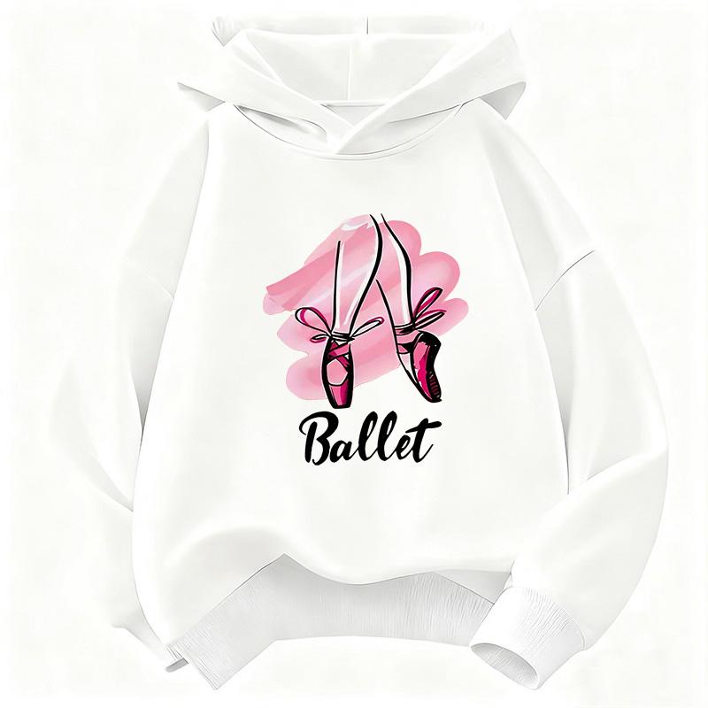 Fashion Ballet Dance Shoes Girls Hoodies Children's Sweatshirt Hoody Girls Autumn Spring Casual Hoodies