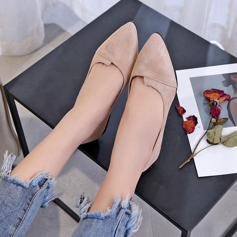 Single Shoe Women's Versatile Shoes Women's Shallow Mouth Pointed Flat Shoes