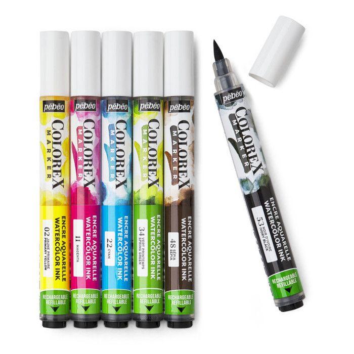 Marqueurs aquarelle - PEBEO - Colorex - 6 pcs - Mixte - Aquarelle