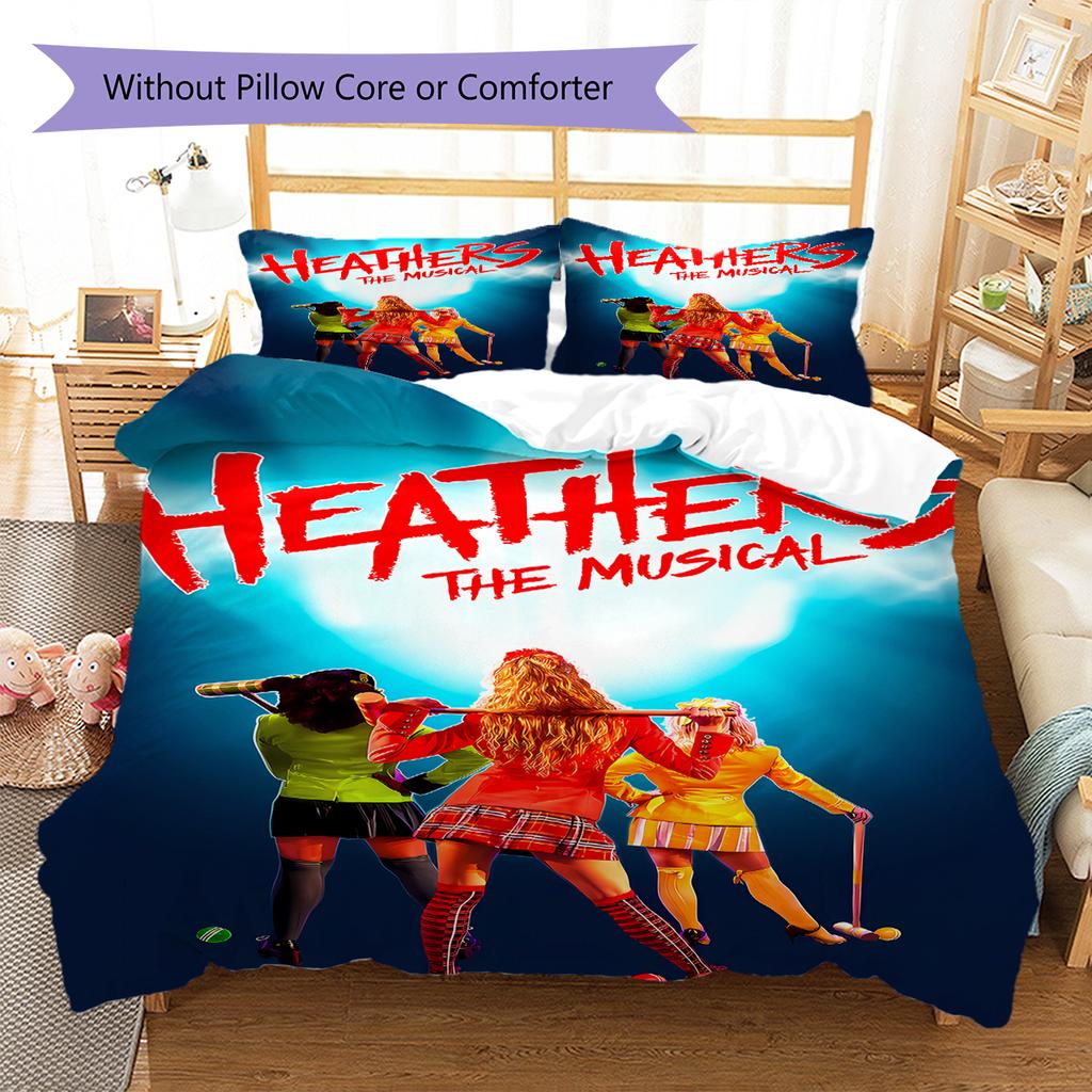 Heathers Pattern Bedding,Quilt Set Quilt Cover Pillowcase Home Birthday Gift (1 * duvet cover + 2 * pillowcase, without core)