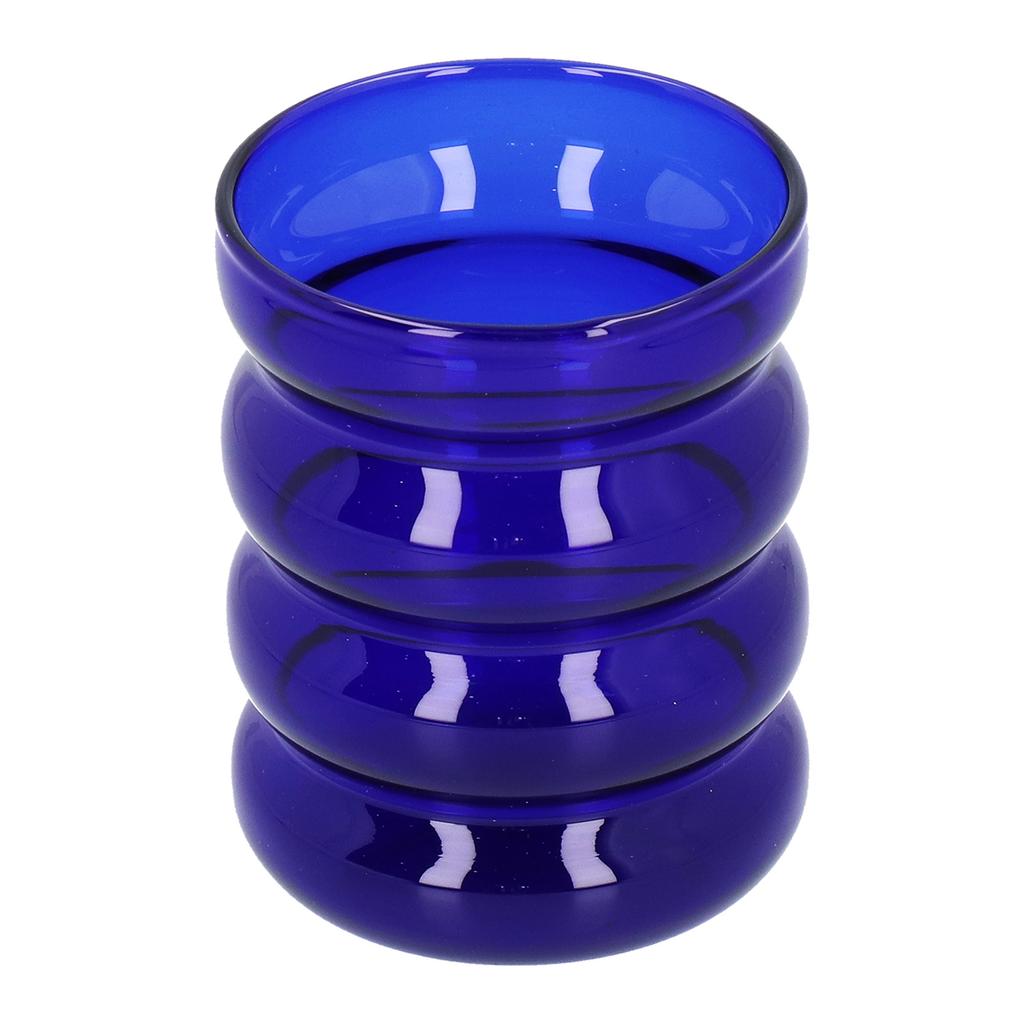 Bamboo Joint Design High Borosilicate Glass Cup HeatResistant Drinking Cup for Milk Beer Coffee(Blue )